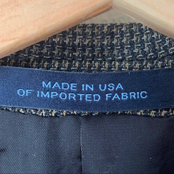 JOSEPH ABBOUD 2 Button Blazer Sport Coat Silk Wool Textured Grey Tan Brown 44R - Picture 11 of 16